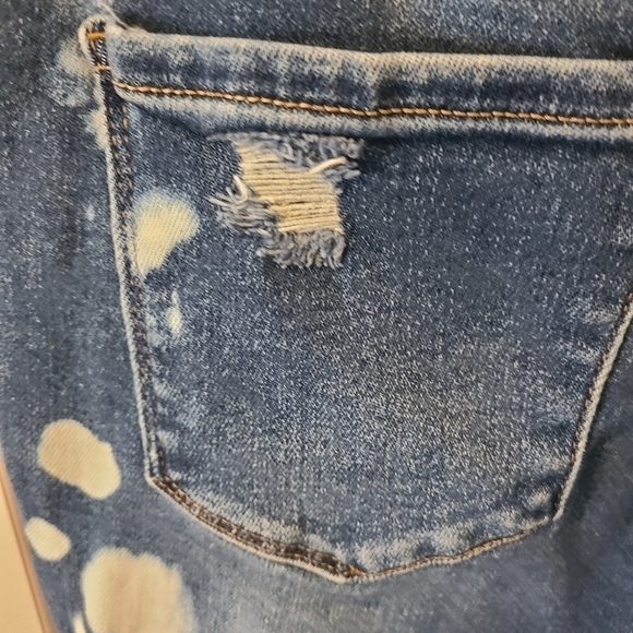 WAX Boyfriend Distressed Medium Wash Jeans Size 11 - Picture 3 of 9